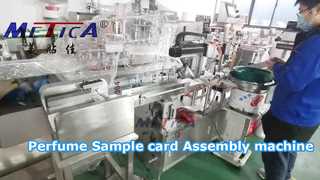 Máquina de cartão de amostra de perfume automatiza montagem