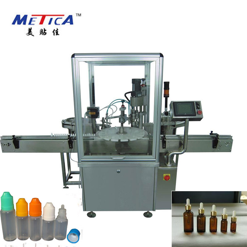 Máquina de enchimento de monobloco de precisão 10ml-100ml com tecnologia de pistão a servo motor