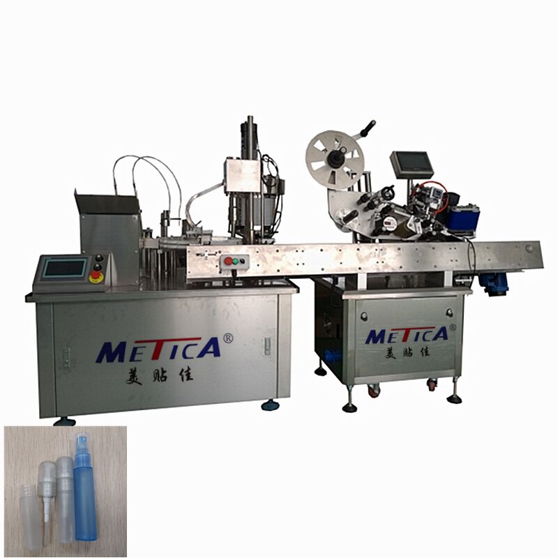 Máquina automática de enchimento de perfume de 1-3 ml com tampa e rotulagem para garrafas de amostras