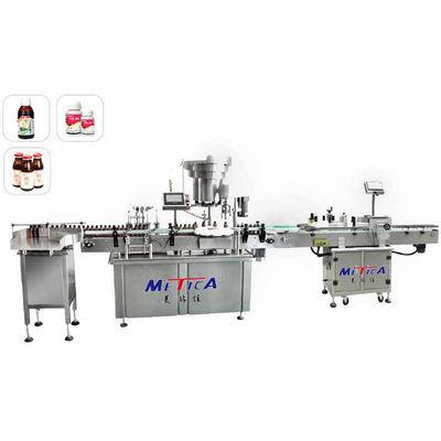 Máquina de enchimento de monobloco totalmente automática de 3 kW com tampa de parafuso para xarope