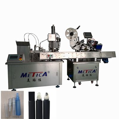 Máquina de rotulagem automática de embalagem de garrafas com bolhas de enchimento, tampão e rotulagem para óleos essenciais