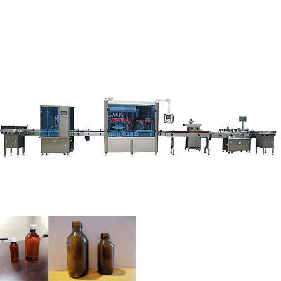 linha de produção de engarrafamento máquina do comprimento de 8000mm de enchimento automática do xarope