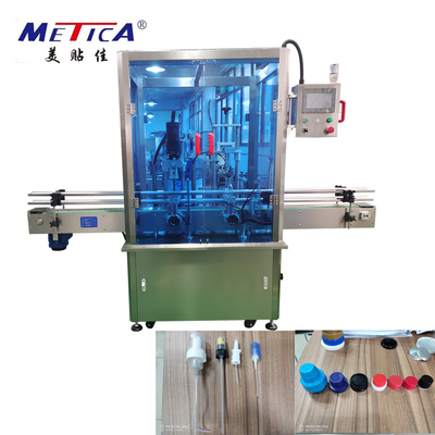 Máquina tampando linear da máquina detergente tampar de garrafa 1500BPH com alimentador do tampão